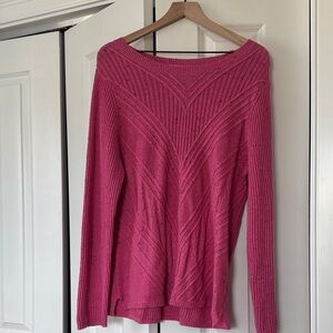 Talbots Women's Pink Cable-Knit Sweater